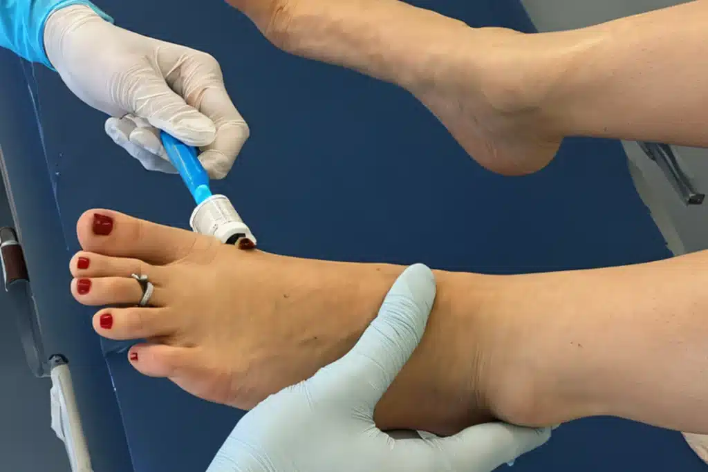 Diabetic foot examination for ulcer prevention and treatment